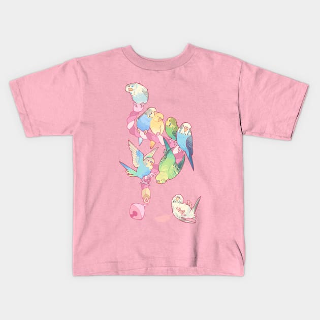 Budgie bunch cotton candy flavored Kids T-Shirt by Colordrilos